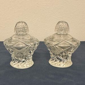 Vintage Cut Glass Salt and Pepper Shakers